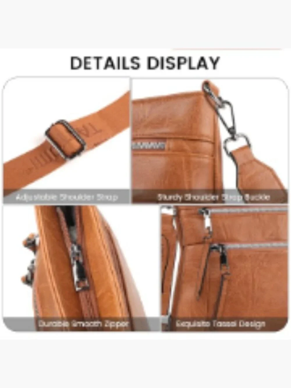 Women's Vegan Leather Crossbody Bag with RFID Blocking and Multi Pockets